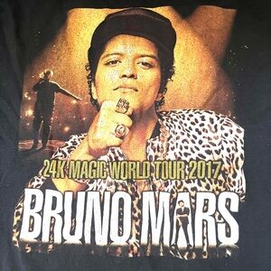 Bruno Mars 24 K Magic Workd Tour 2017 T shirt men’s size M